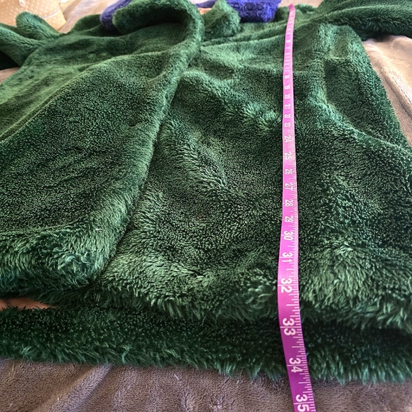 Pinko Stendino Blue and Green Colorblock Faux Fur Double Breasted Coat - Picture 6 of 8